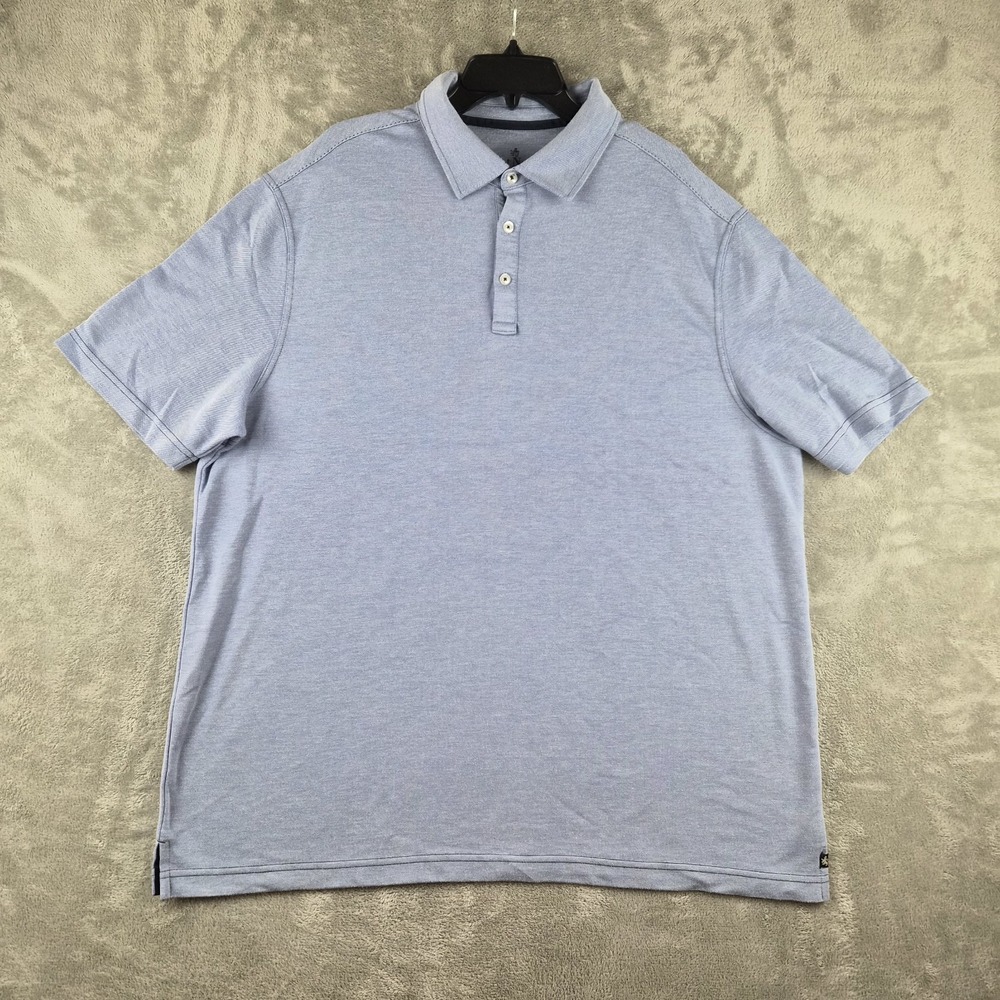 Nat Nast Polo Shirt Mens XXL Light Blue Rayon Short Sleeve Smart Casual Golf